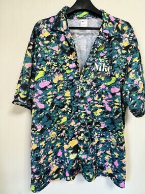 Nike Dri-FIT Button Front Mesh Shirt XL Multicolor